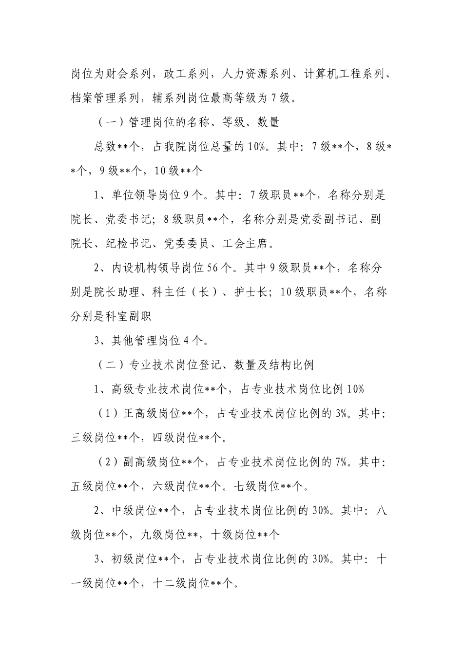 医院岗位设置实施方案_第2页