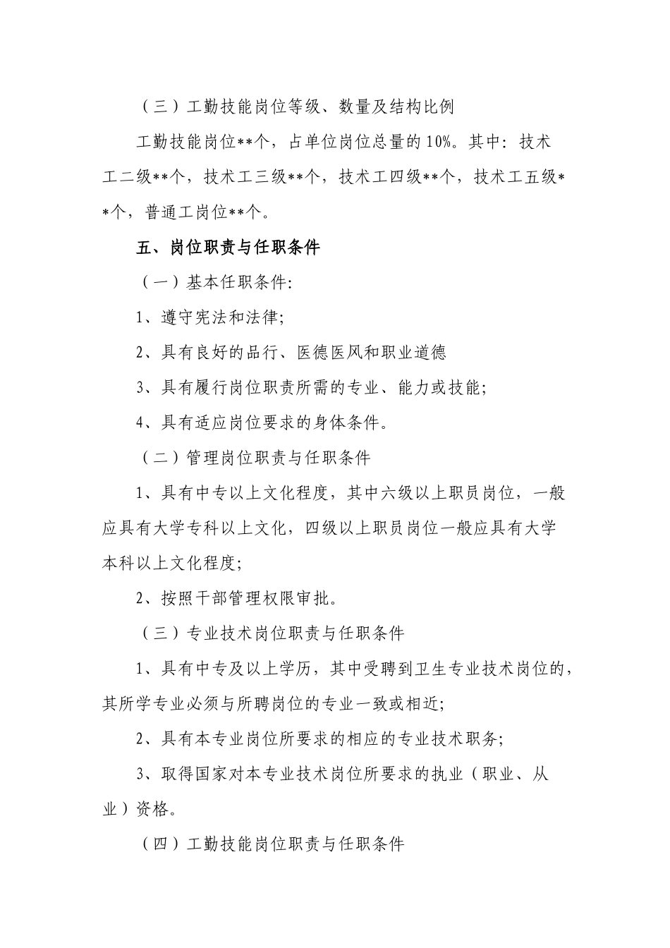 医院岗位设置实施方案_第3页