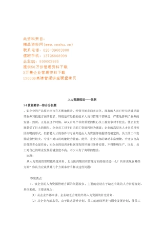 人力资源规划与绩效考评管理