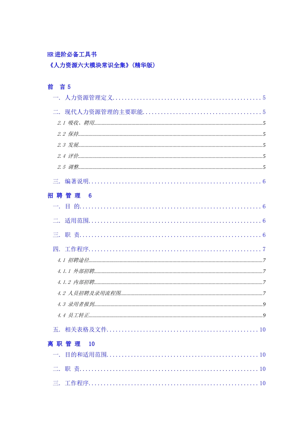 人力资源六大模块常识全集_第1页