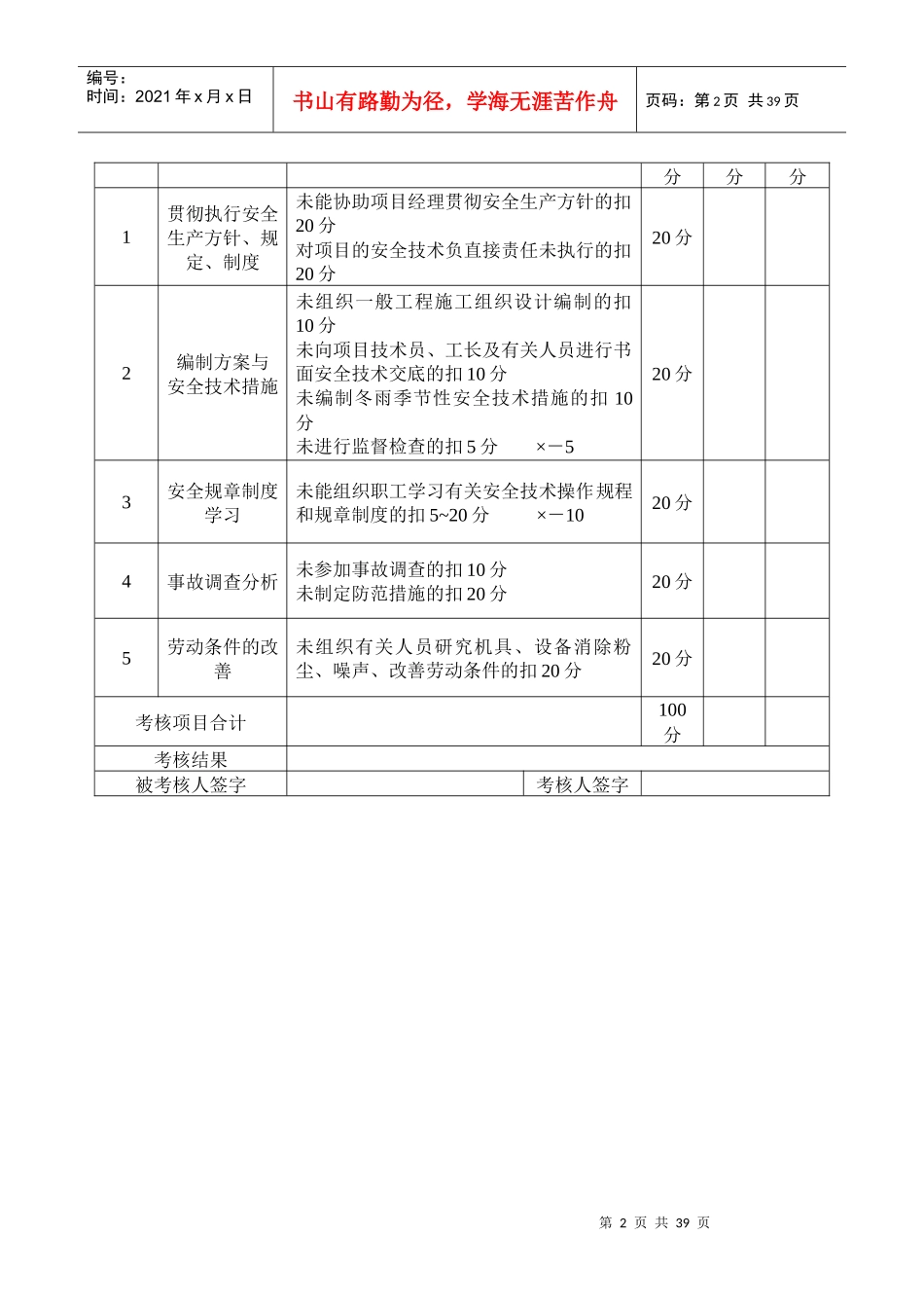 每月目标考核及责任制考核_第2页