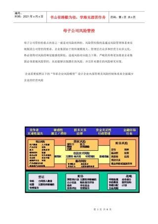 母子公司风险管控