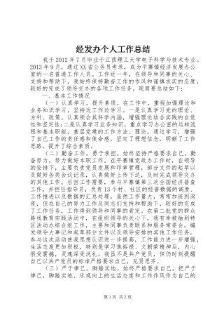 经发办个人工作总结