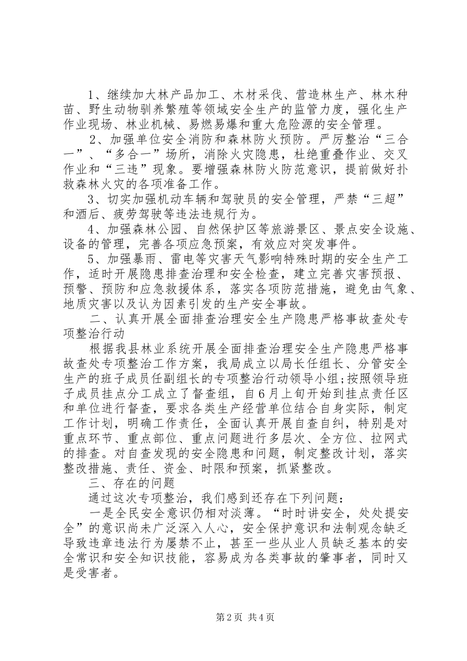 县林业局安全生产专项整治工作总结_第2页