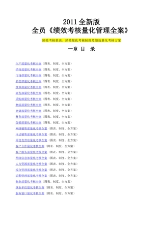 人力资源-XXXX全新版《绩效考核量化管理全案》