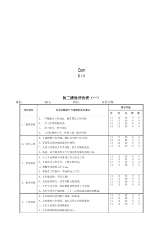 员工绩效评价表格范本(96页)