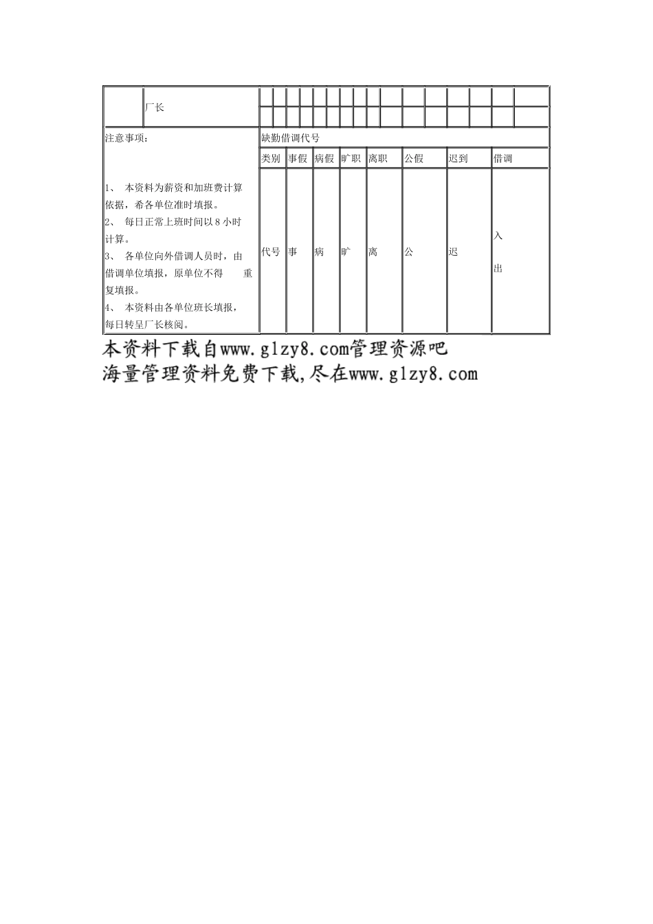 员工考勤纪录表_第2页