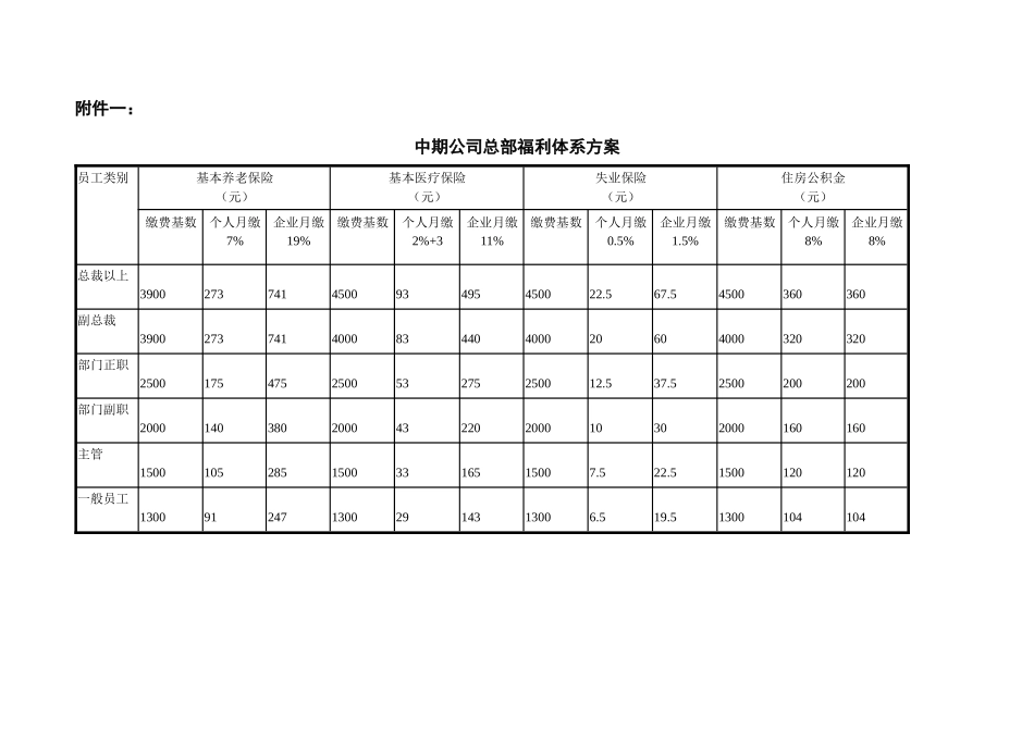 中国国际期货经纪公司福利体系(四险一金)方案_第3页