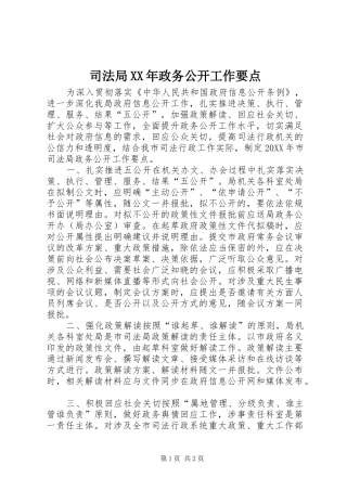 司法局政务公开工作要点
