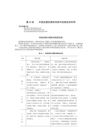 人力资源-23中层经理在绩效考核中的角色和作用