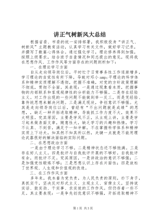 讲正气树新风大总结