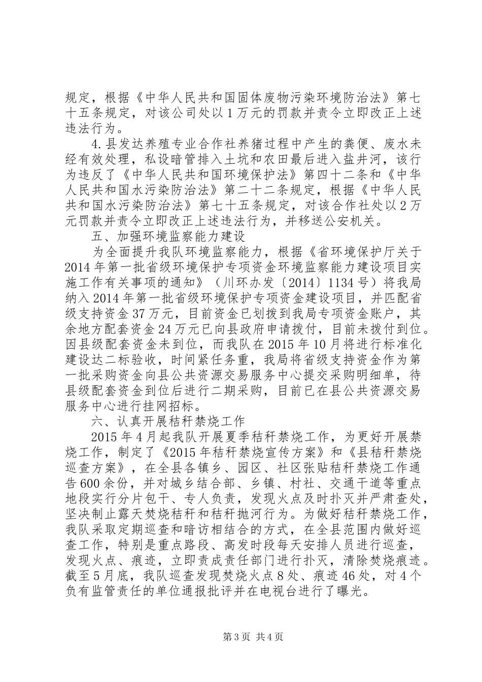 环境监察大队半年工作总结_第3页