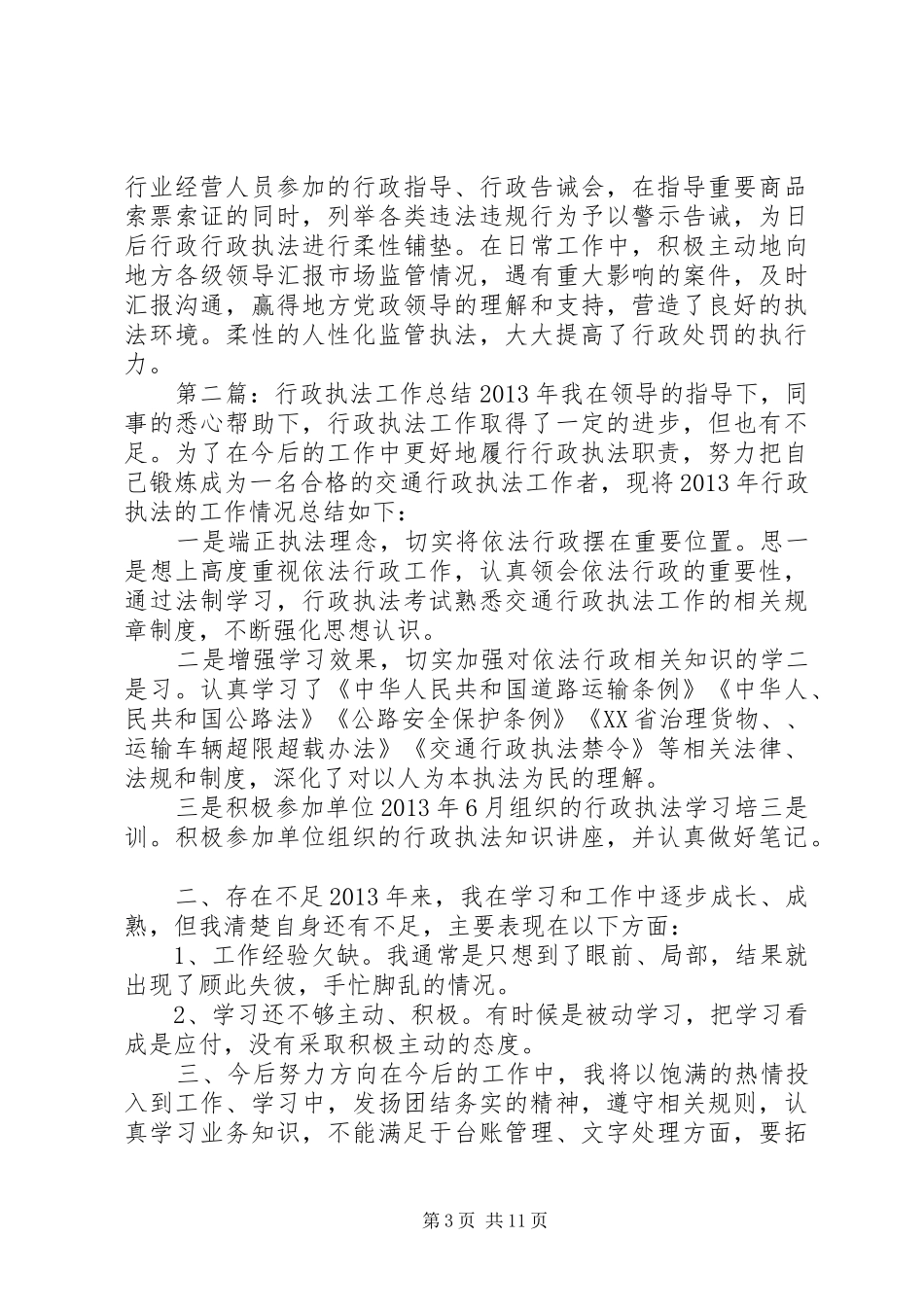 行政执法工作总结五篇_第3页