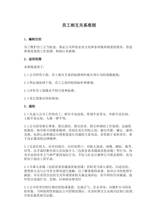 员工相互关系准则