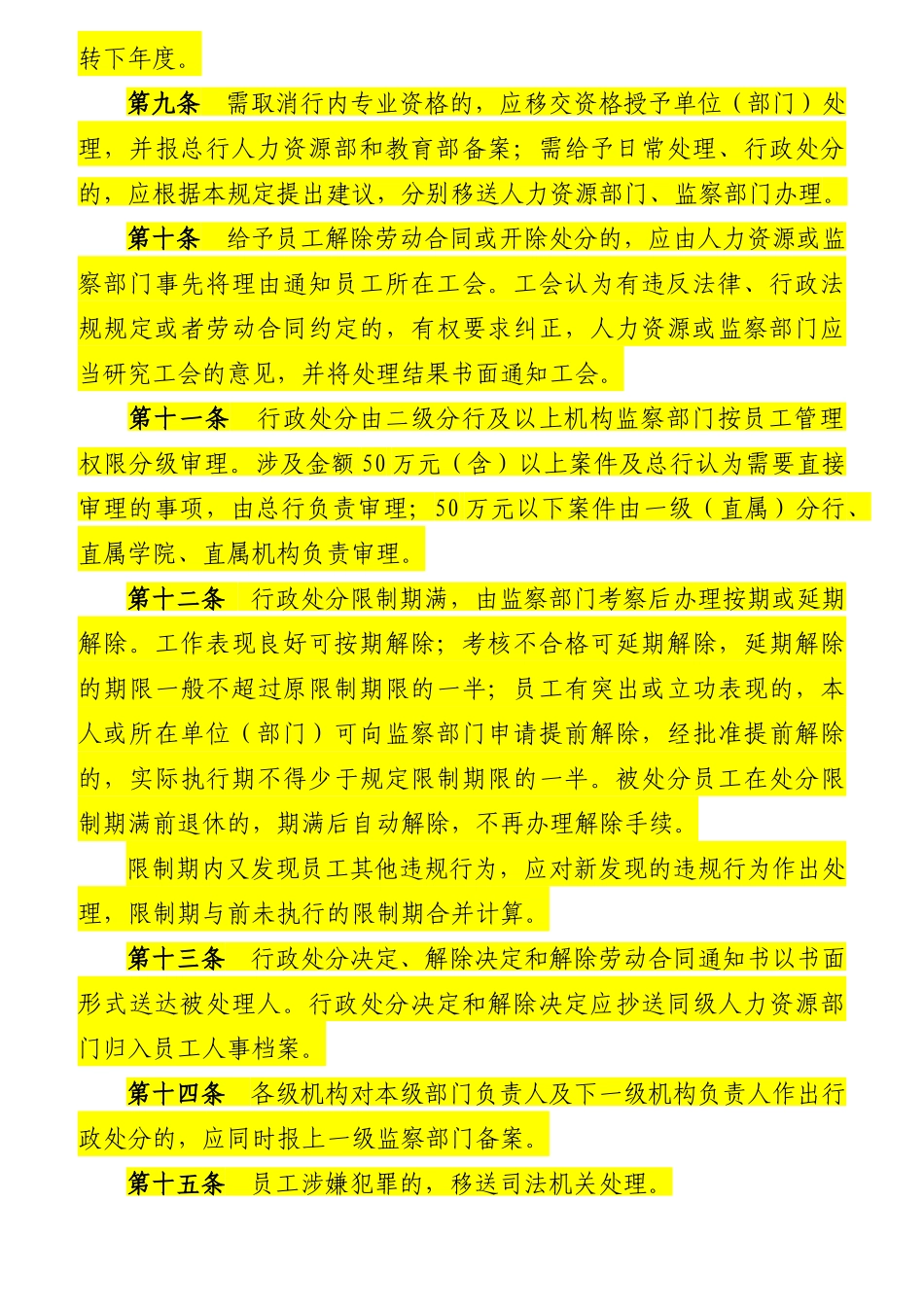 员工违规行为处理规定_第3页