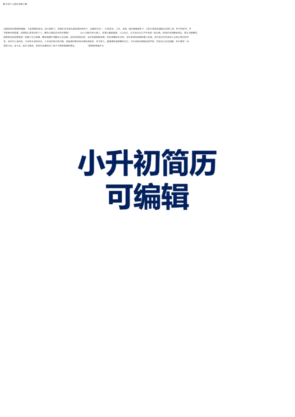 小升初个人简历表格下载_第1页