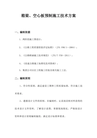 人力资源-TJ-2梁板预制施工技术方案培训资料
