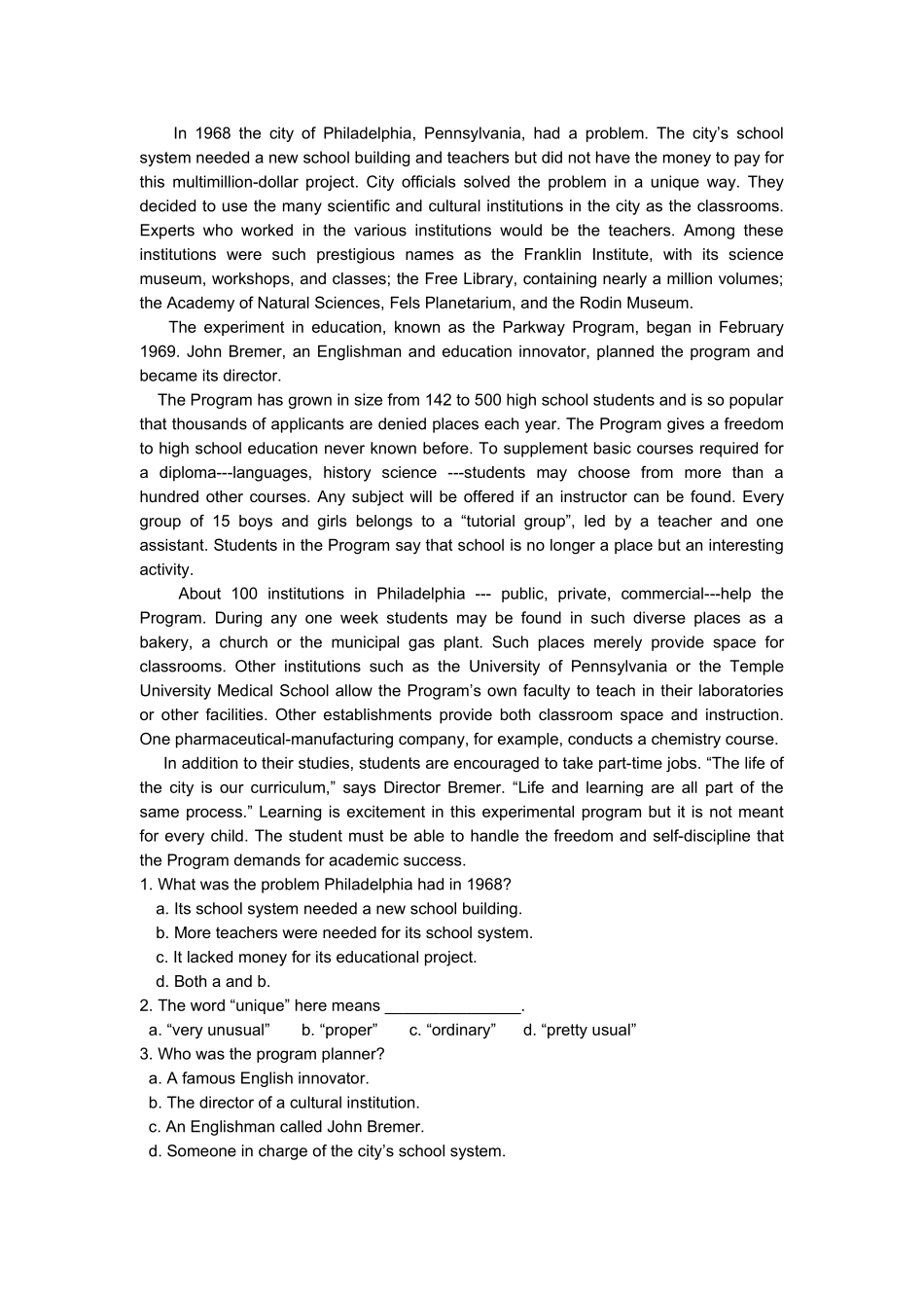 专升本中期选拔英语试题训练(八)_第3页