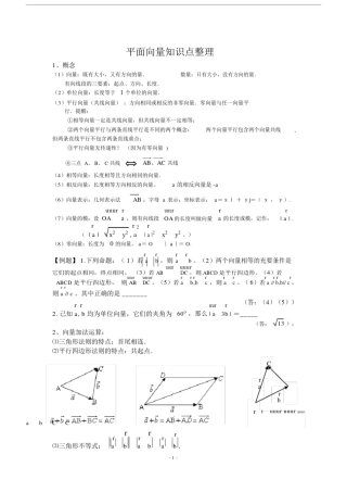 (完整版)高三一轮复习平面向量知识点整理.doc