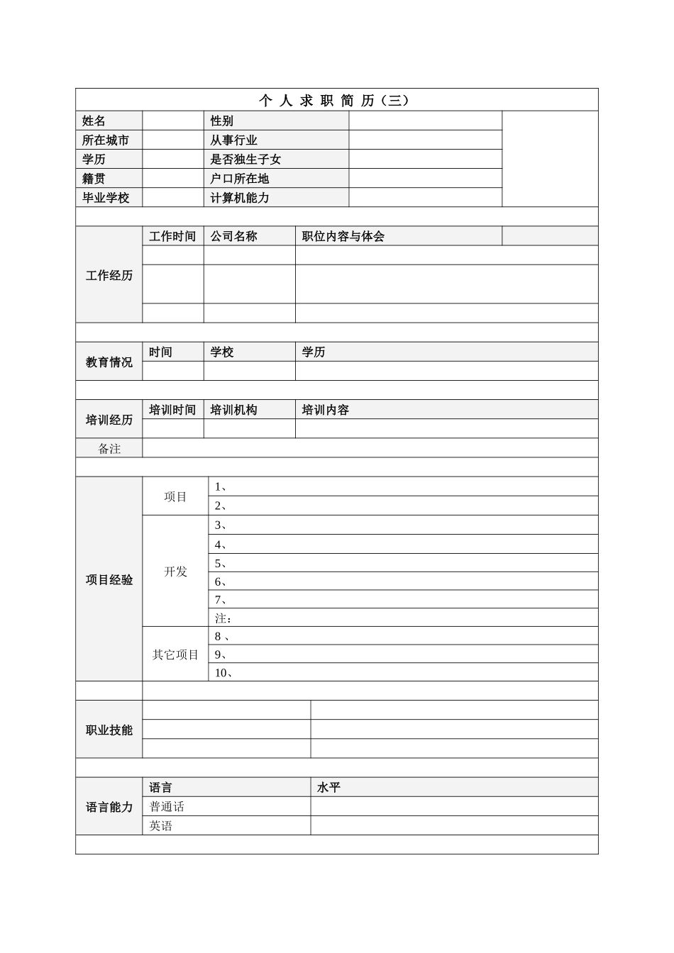 人力资源-XXXX年优秀个人简历模板集 修改版 (1)_第2页
