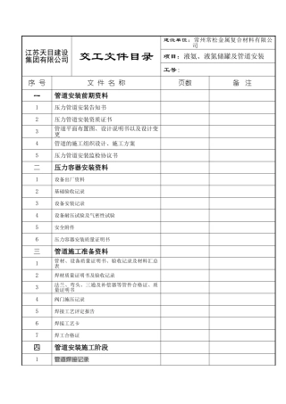 压力管道竣工范本