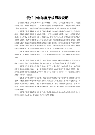 宁波贝发责任中心年度考核用表及说明