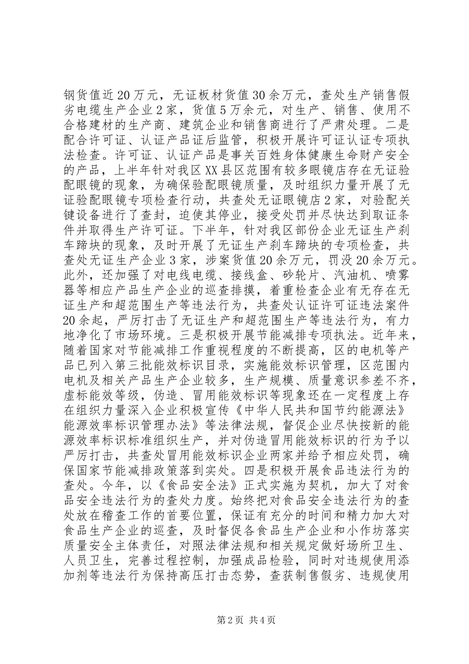 稽查队队长履职工作总结_第2页