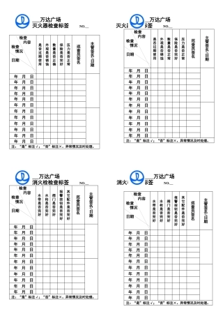 人力资源-16、消防灭火器器材检查标签（无页码