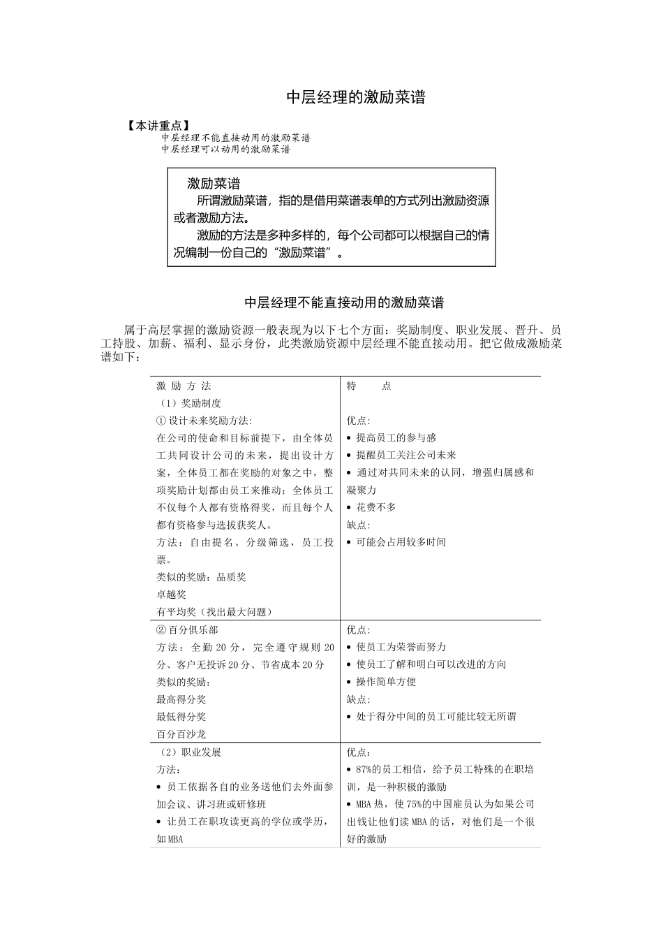 中层经理的激励菜谱培训讲义_第1页