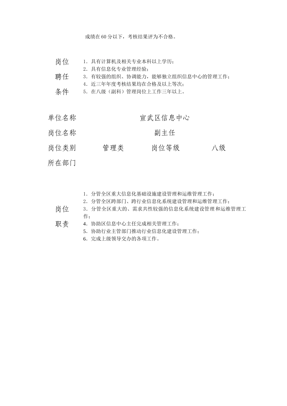 宣武区事业单位岗位职务说明_第3页