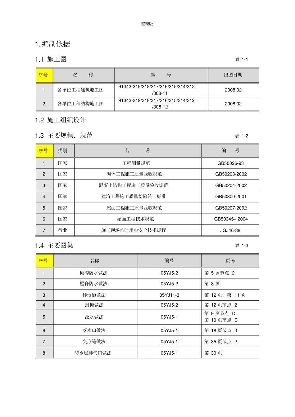 屋面工程施工方案91063_第1页