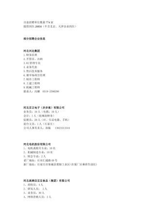 人才交流会岗位信息