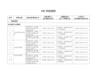 人力资源-HSE考核细则XXXX0515