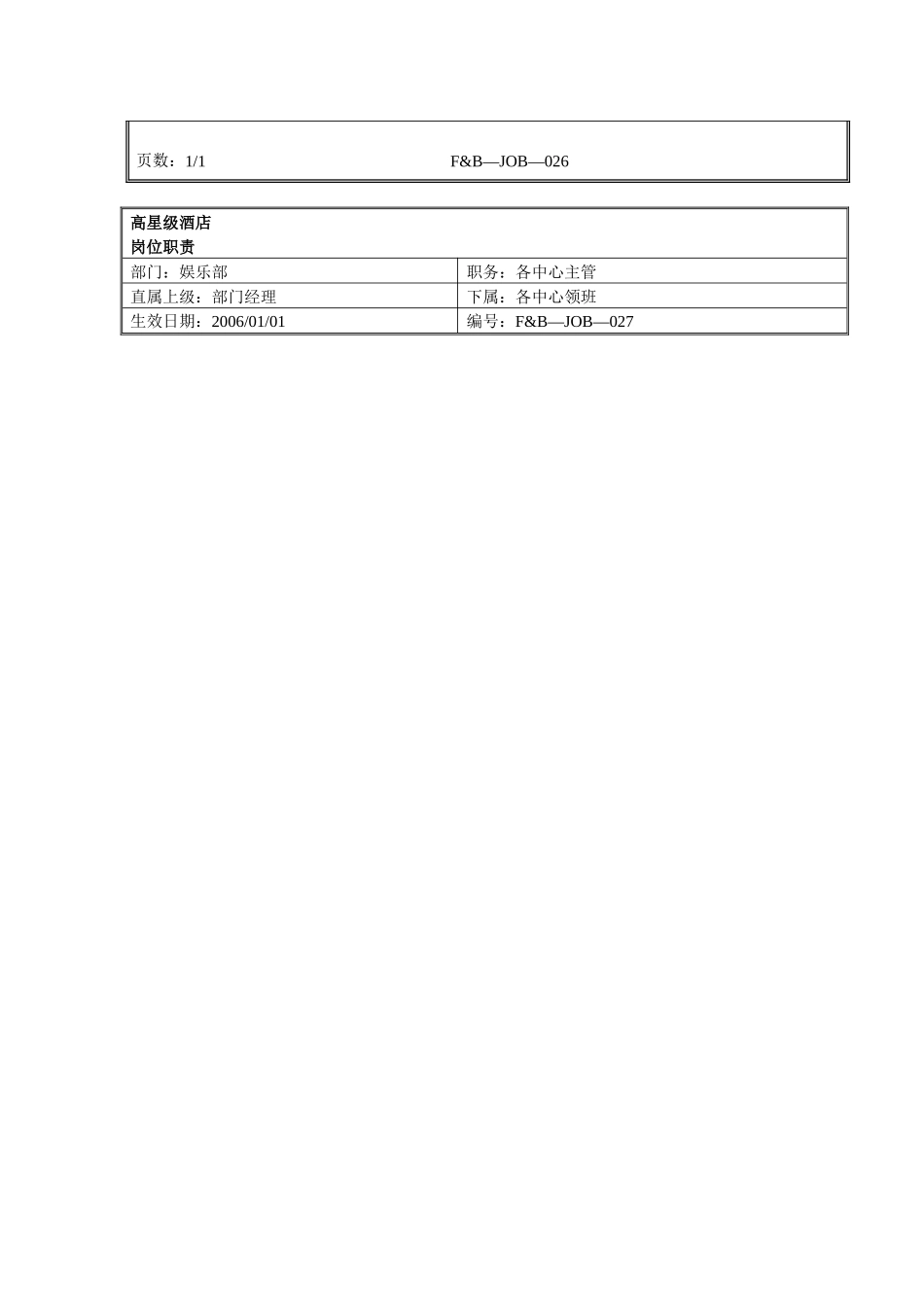 娱乐部各个岗位职责 Sport job_第2页