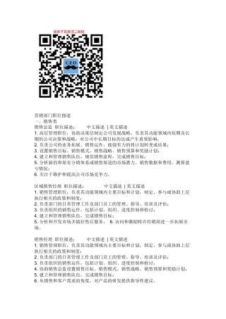 人力资源-03-营销部门职位描述