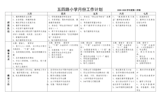五四路小学月份工作计划