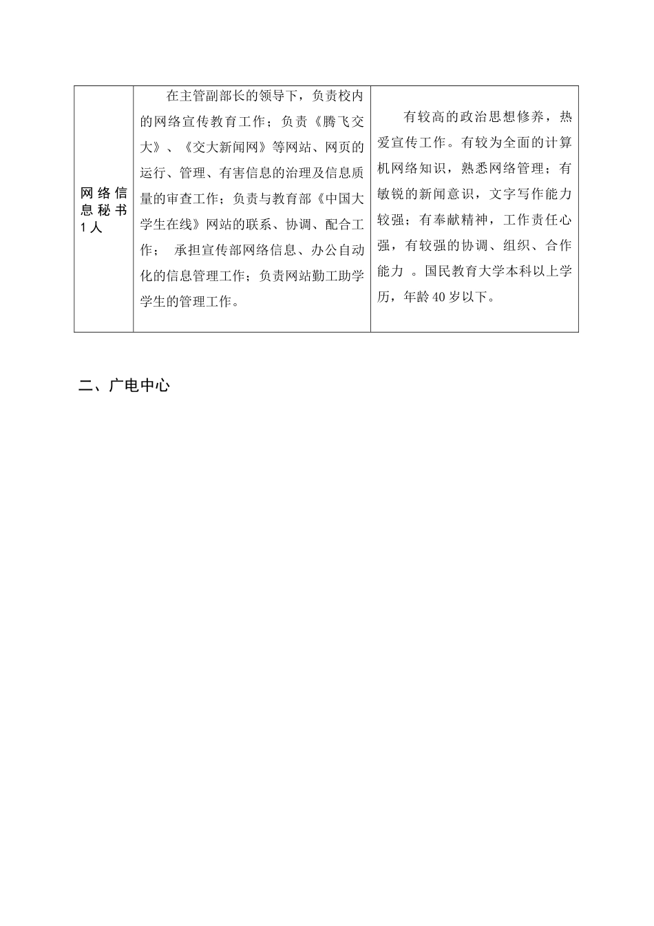 宣传部招聘岗位职责和岗位要求_第3页