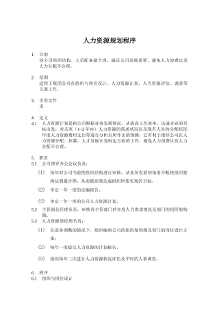 人力资源-GAP2-1人力资源规划程序