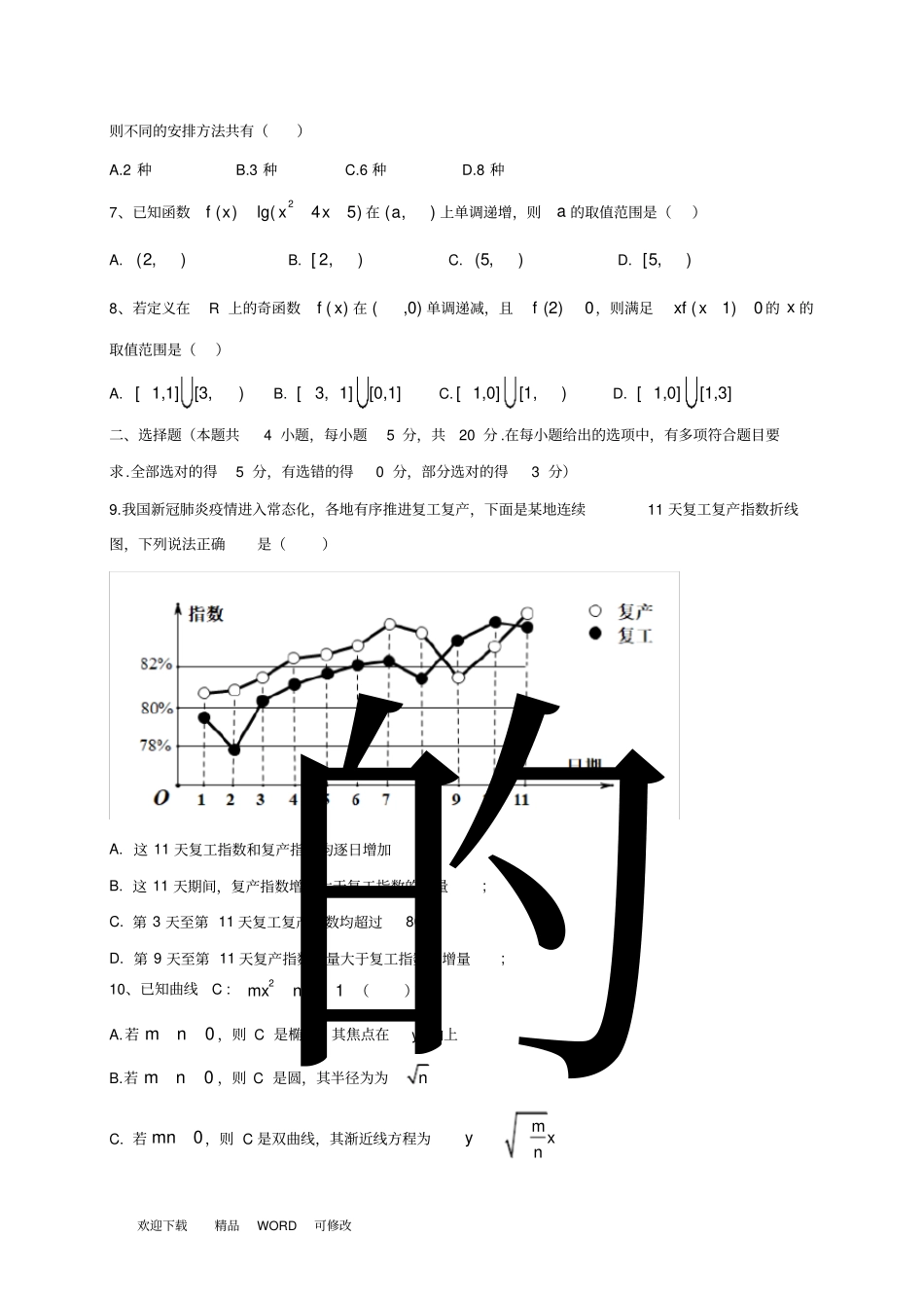 (精校版)2020年新高考全国卷Ⅱ数学高考试题文档版(海南)_第2页