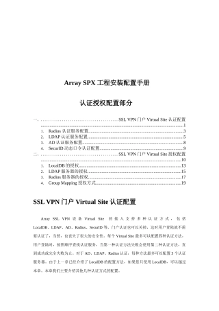 人力资源-ArraySPX工程安装配置基本手册