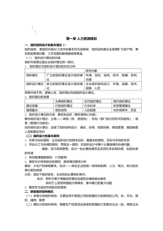 人力资源-00AHBHR二级人力资源规划精华浓缩