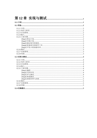 信息系统的实现与测试规划