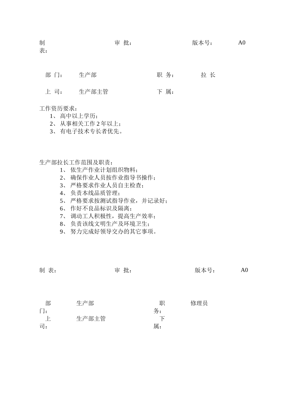 企业生产部岗位职责_第3页