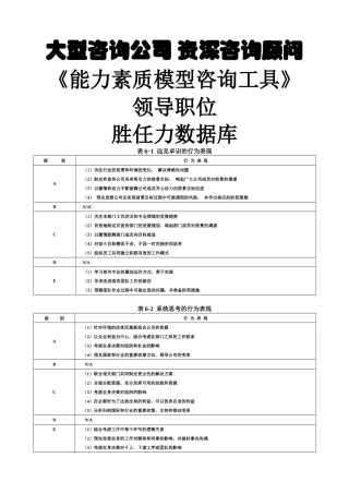 企业领导职位胜任力数据库