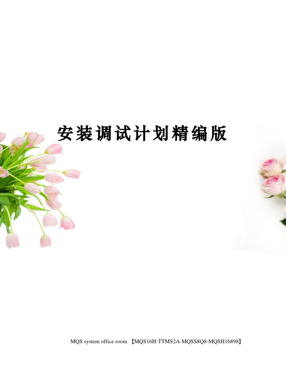 安装调试计划精编版_第1页