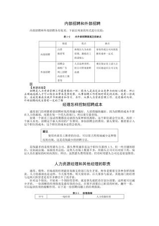 内部招聘和外部招聘