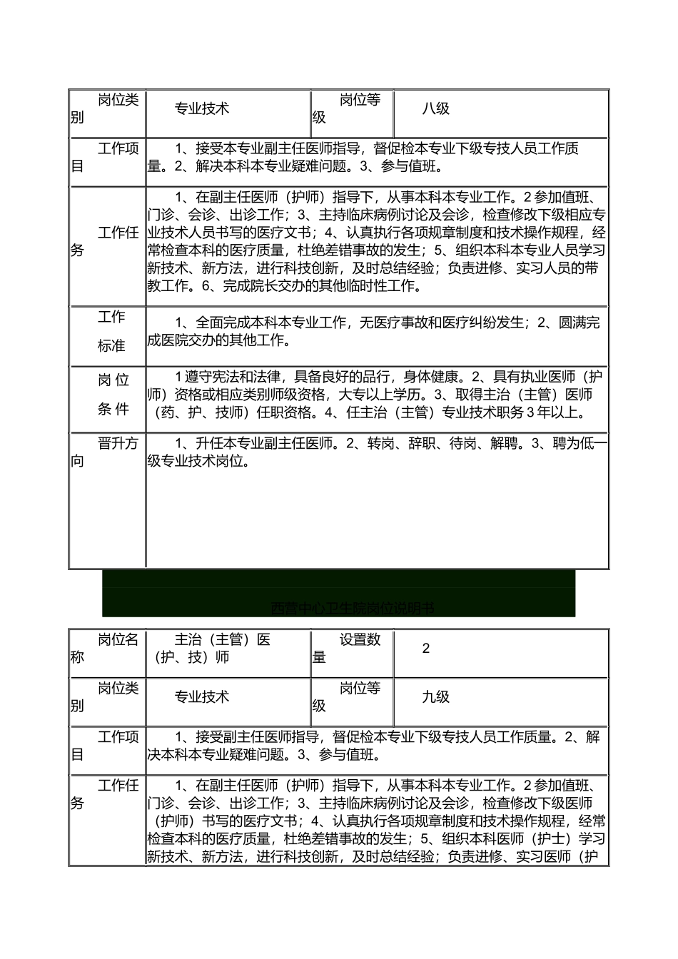 乡镇卫生院岗位职责说明书_第3页