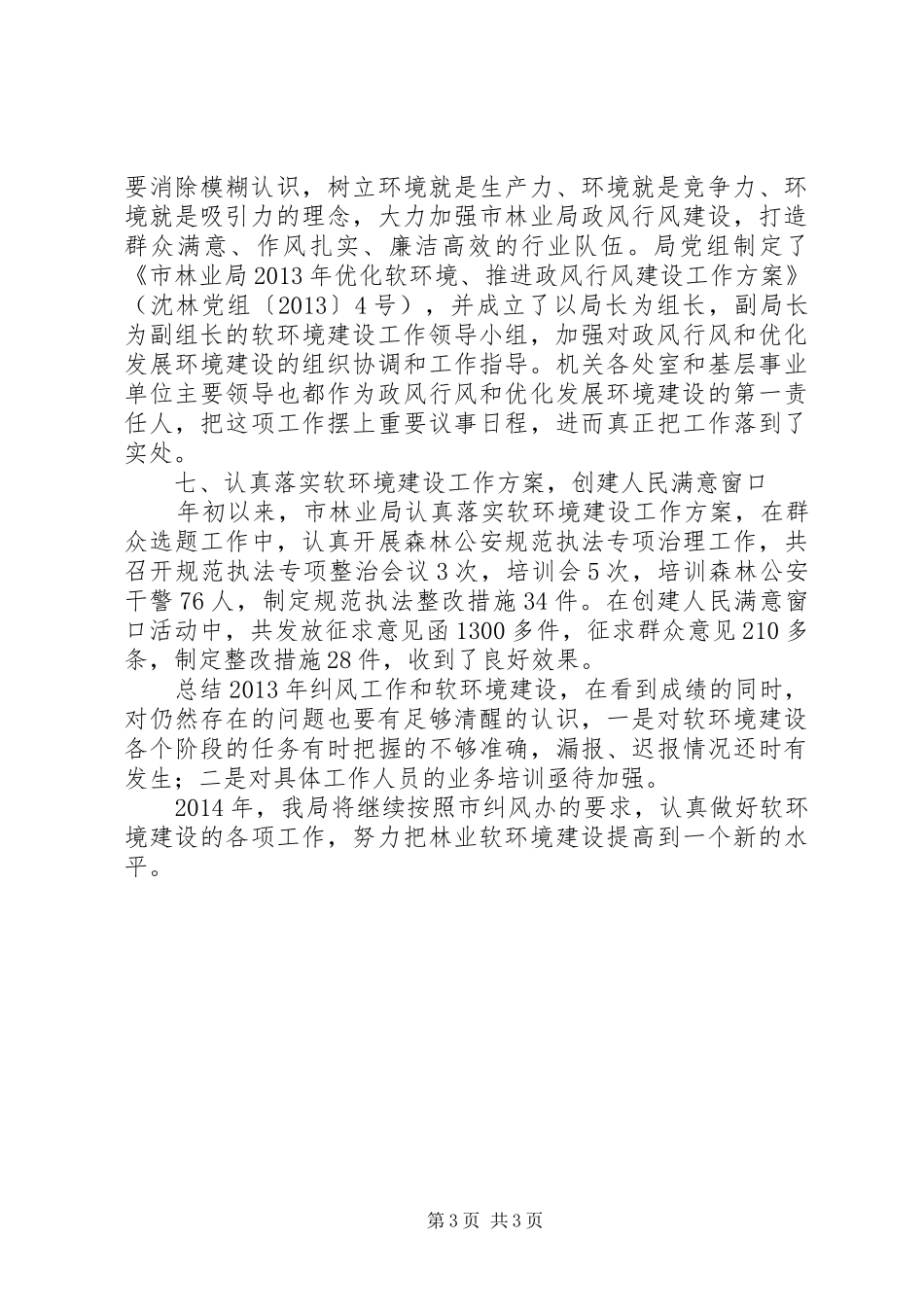 纠风工作和软环境建设总结_第3页