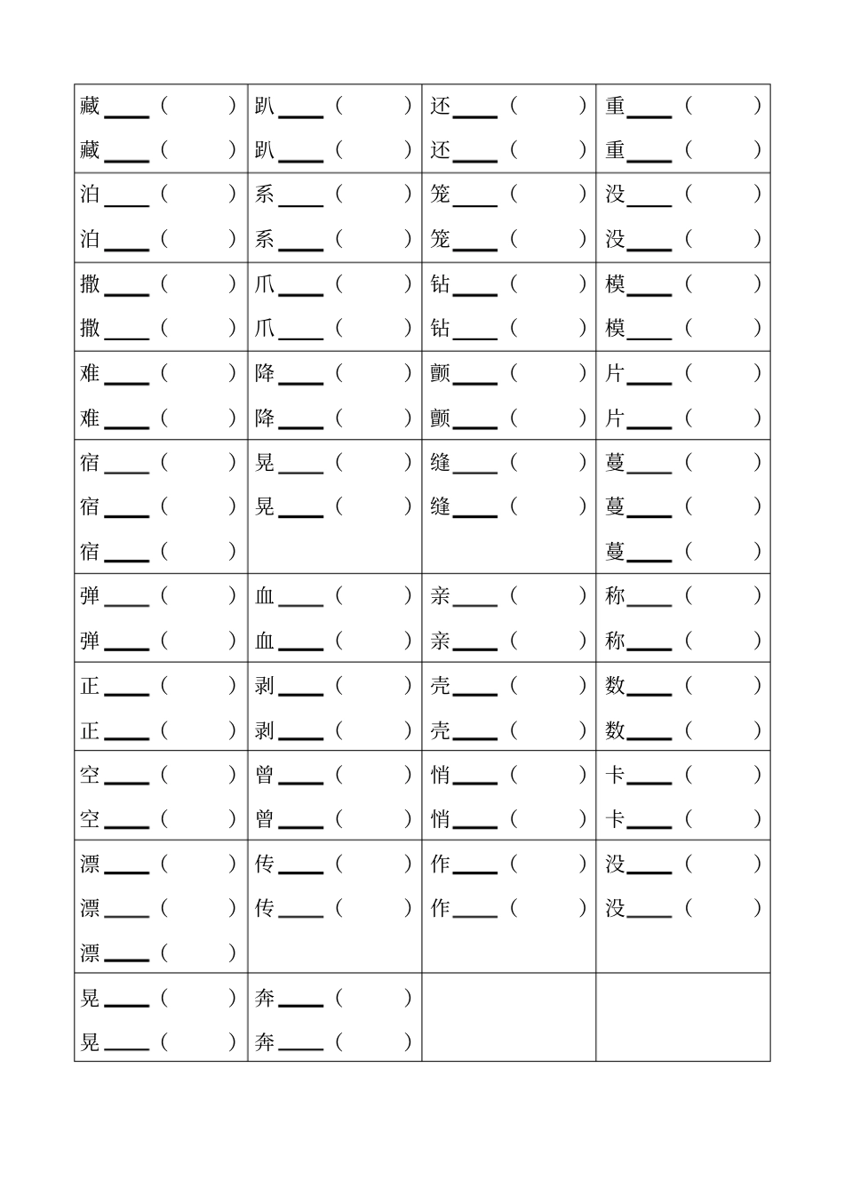 小学三年级上册语文全解上的近反义词和多音字形近字汇总_第2页