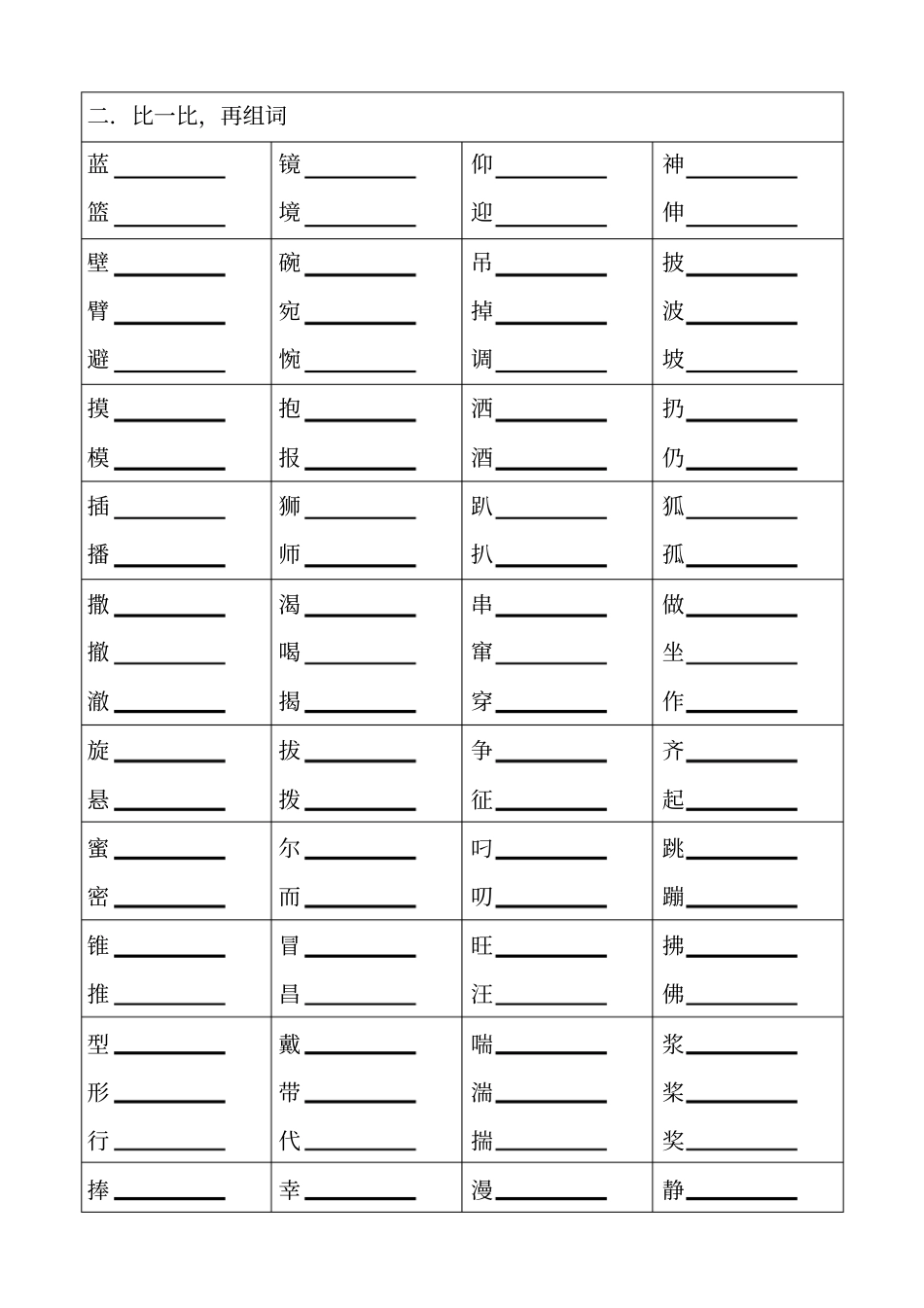 小学三年级上册语文全解上的近反义词和多音字形近字汇总_第3页